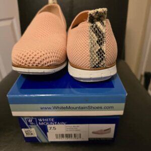 White Mountain “Belief” Knit Slip-On Sneakers – Blush Pink, Size 7.5